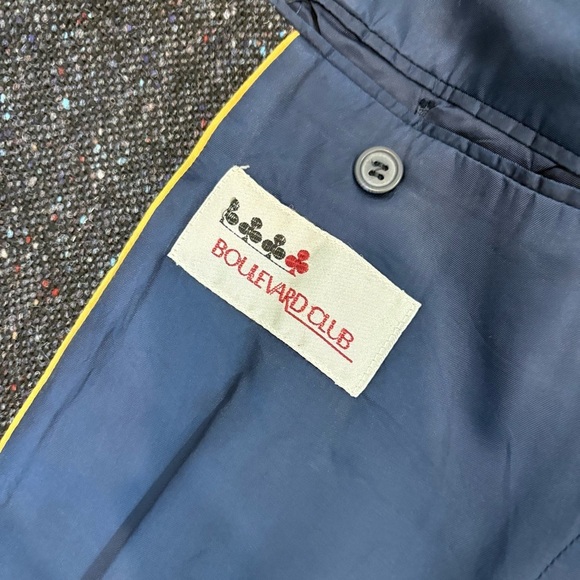 Vintage Scotland Wool Tweed Mens Gray Brown Sport Coat Blazer Jacket 42R - Picture 9 of 16